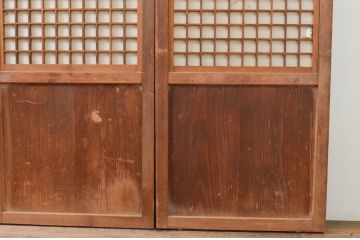 アンティーク建具　落ち着いた和の雰囲気を演出する幅狭障子帯戸4枚セット(引き戸、障子戸)(R-068721)