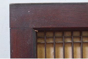 アンティーク建具　欅(ケヤキ)材　和の雰囲気溢れる格子欄間1枚(明り取り、明かり取り)(R-068722)