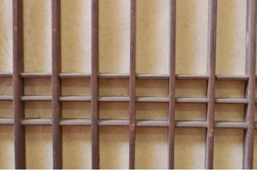 アンティーク建具　欅(ケヤキ)材　和の雰囲気溢れる格子欄間1枚(明り取り、明かり取り)(R-068722)
