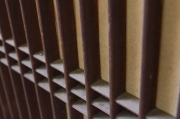 アンティーク建具　欅(ケヤキ)材　和の雰囲気溢れる格子欄間1枚(明り取り、明かり取り)(R-068722)