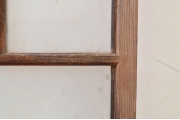 アンティーク建具　大正ロマン　どこか懐かしい雰囲気漂うガラス窓2枚セット(引き戸、ガラス戸)(R-068723)