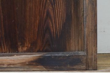 アンティーク建具　大正ロマン　どこか懐かしい雰囲気漂うガラス窓2枚セット(引き戸、ガラス戸)(R-068723)