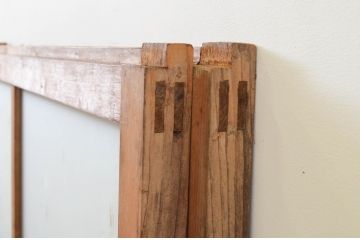 アンティーク建具　大正ロマン　どこか懐かしい雰囲気漂うガラス窓2枚セット(引き戸、ガラス戸)(R-068723)