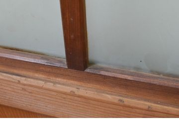 アンティーク建具　落ちついた和の空間を演出する幅狭ガラス帯戸4枚セット(引き戸、ガラス戸)(R-068724)