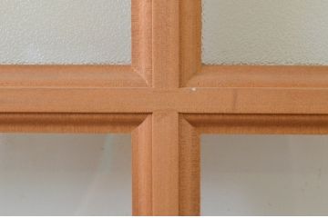 ビンテージ建具　昭和レトロ　マス目(升目)　どこか懐かしい佇まいが魅力のガラス戸2枚セット(引き戸、ヴィンテージ)(R-068725)