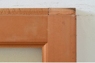 ビンテージ建具　昭和レトロ　マス目(升目)　どこか懐かしい佇まいが魅力のガラス戸2枚セット(引き戸、ヴィンテージ)(R-068725)
