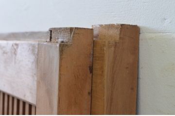 アンティーク建具　希少!!　珍品　高級品!!　和の空間を演出する幅広無双格子戸2枚セット(引き戸、帯戸)(R-068726)