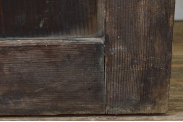アンティーク建具　大正ロマン　経年を感じさせる木味が魅力のガラス窓1枚(引き戸、ガラス戸)(R-068728)