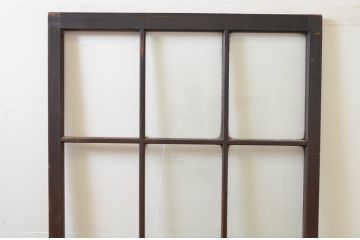 アンティーク建具　どこか懐かしい雰囲気が漂うマス目(升目)のガラス戸1枚(引き戸)(R-068729)