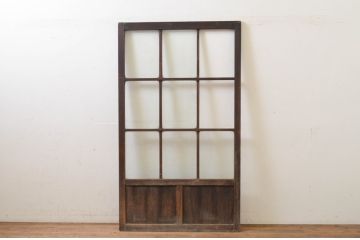 アンティーク建具　どこか懐かしい雰囲気が漂うマス目(升目)のガラス戸1枚(引き戸)(R-068729)