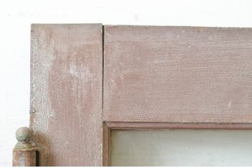アンティーク建具　総欅(ケヤキ)材　経年を感じさせる木味が魅力の大振りな両開きドア1対2枚セット(木製扉、ガラス扉)(R-068730)