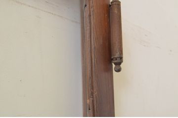 アンティーク建具　総欅(ケヤキ)材　経年を感じさせる木味が魅力の大振りな両開きドア1対2枚セット(木製扉、ガラス扉)(R-068730)