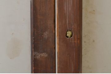 アンティーク建具　和モダンな空間づくりにおすすめの幅狭ガラス戸2枚セット(引き戸、ガ格子戸)(R-068731)