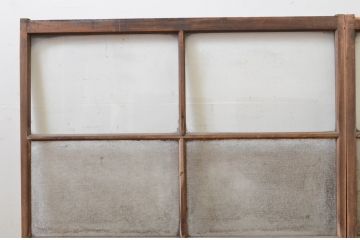 アンティーク建具　レトロな雰囲気漂うガラス窓2枚セット(引き戸、ガラス戸)(R-068732)