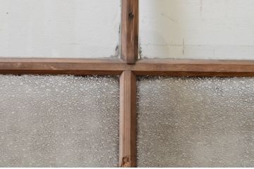アンティーク建具　レトロな雰囲気漂うガラス窓2枚セット(引き戸、ガラス戸)(R-068732)