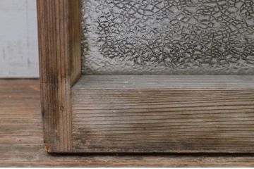 アンティーク建具　レトロな雰囲気漂うガラス窓2枚セット(引き戸、ガラス戸)(R-068732)