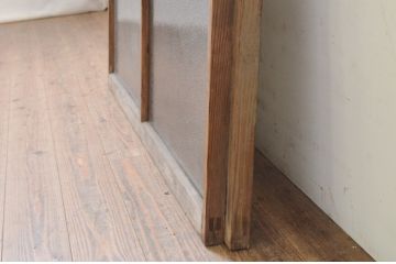 アンティーク建具　レトロな雰囲気漂うガラス窓2枚セット(引き戸、ガラス戸)(R-068732)