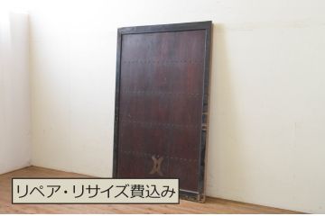 アンティーク建具　杉材　和モダンな空間づくりにおすすめの蔵戸1枚(玄関戸、板戸、引き戸)(R-068734)