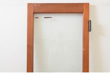 アンティーク建具　ナチュラルな風合いが温かみを感じるガラスドア1枚(木製扉)(R-068737)