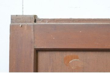 アンティーク建具　格子入り　風情のある佇まいが魅力的な幅狭ガラス帯戸4枚セット(引き戸、格子帯戸)(R-068738)