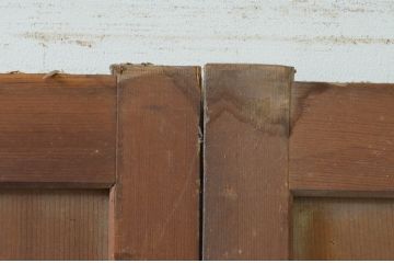 アンティーク建具　格子入り　風情のある佇まいが魅力的な幅狭ガラス帯戸4枚セット(引き戸、格子帯戸)(R-068738)