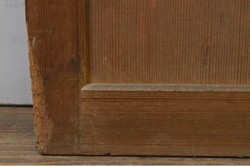 アンティーク建具　格子入り　風情のある佇まいが魅力的な幅狭ガラス帯戸4枚セット(引き戸、格子帯戸)(R-068738)