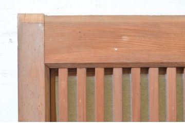 アンティーク建具　腰板欅(ケヤキ)材　どこか懐かしい雰囲気の裏障子付き格子戸2枚セット(引き戸、障子戸、ガラス帯戸)(R-068740)