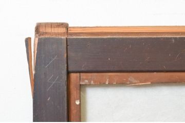 アンティーク建具　風情のある佇まいが魅力的な裏障子付き幅狭格子戸3枚セット(引き戸、障子戸)(R-068741)