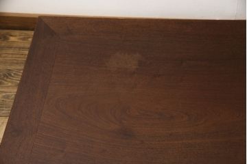 和製アンティーク　最高級!!　指物工芸家具　総紫檀(シタン)材　漆塗り　天板中央1枚板の凝った造りが魅力的な座卓(ローテーブル、センターテーブル、一枚板)(R-068753)