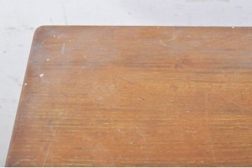 和製アンティーク　上手物!!　総欅(ケヤキ)材　特別注文作りのシンプルな平机(デスク、ワークデスク、在宅用、在宅ワーク用、引き出し)(R-068763)