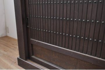 和製アンティーク　昇り引き出し付き　六尺　凛とした美しさが上品な和を演出してくれる二段重ね近江水屋箪笥(食器棚、戸棚、収納棚、キャビネット、重ね箪笥)(R-068766)