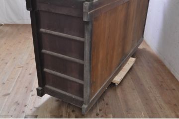 和製アンティーク　昇り引き出し付き　六尺　凛とした美しさが上品な和を演出してくれる二段重ね近江水屋箪笥(食器棚、戸棚、収納棚、キャビネット、重ね箪笥)(R-068766)