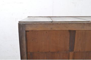 和製アンティーク　檜(ヒノキ)材　和の趣溢れる関西収納棚(食器棚、キャビネット、水屋箪笥、茶箪笥、戸棚)(R-068769)
