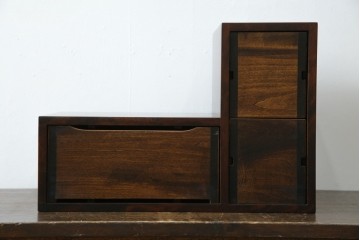 中古　北海道民芸家具　アレンジ次第で様々な使い方ができる卓上収納　(R-068770)