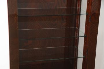 中古　美品　高級品　木地呂塗りの艶が美しい仙台箪笥キュリオケース(ガラスケース、キャビネット、ショーケース、飾り棚、陳列棚、店舗什器)(R-068783)