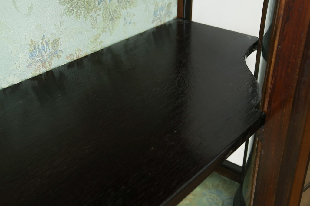 イギリスアンティーク　マホガニー材　象嵌入り　深みのある色合いが高級感を漂わせるキャビネット　(R-068784)