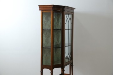 イギリスアンティーク　マホガニー材　象嵌入り　深みのある色合いが高級感を漂わせるキャビネット　(R-068784)