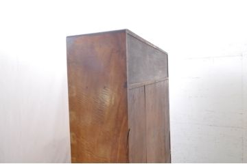 和製アンティーク　高級品　楓材　黒柿材　収納力抜群の大型茶箪笥(水屋箪笥、茶棚、収納棚、キャビネット)(R-068787)
