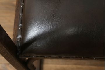和製アンティーク　ナラ材　落ち着いた色合いと曲げ木のデザインが美しいアームチェア(ダイニングチェア、椅子、イス)(R-068796)