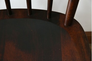 和製ビンテージ　松本民芸家具　#55型　レトロで温かみ漂うスピンドルチェア2脚セット　(R-068797)