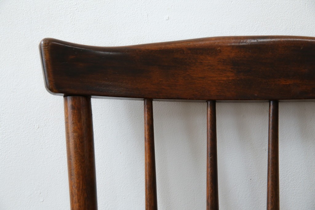 和製ビンテージ　松本民芸家具　#55型　レトロで温かみ漂うスピンドルチェア2脚セット　(R-068797)