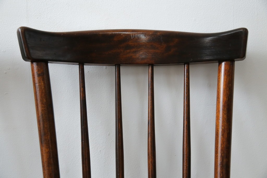 和製ビンテージ　松本民芸家具　#55型　レトロで温かみ漂うスピンドルチェア2脚セット　(R-068797)