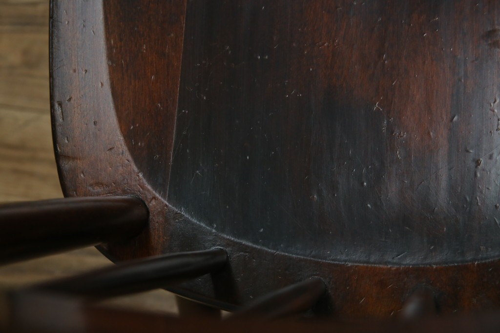 和製ビンテージ　松本民芸家具　#55型　レトロで温かみ漂うスピンドルチェア2脚セット　(R-068797)