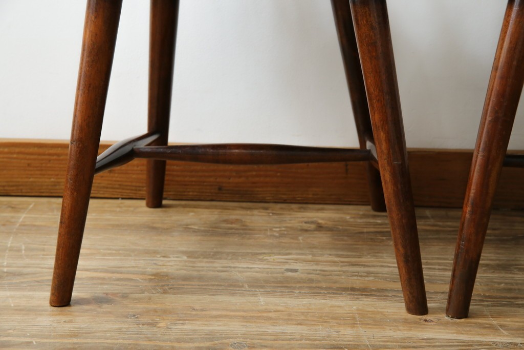 和製ビンテージ　松本民芸家具　#55型　レトロで温かみ漂うスピンドルチェア2脚セット　(R-068797)