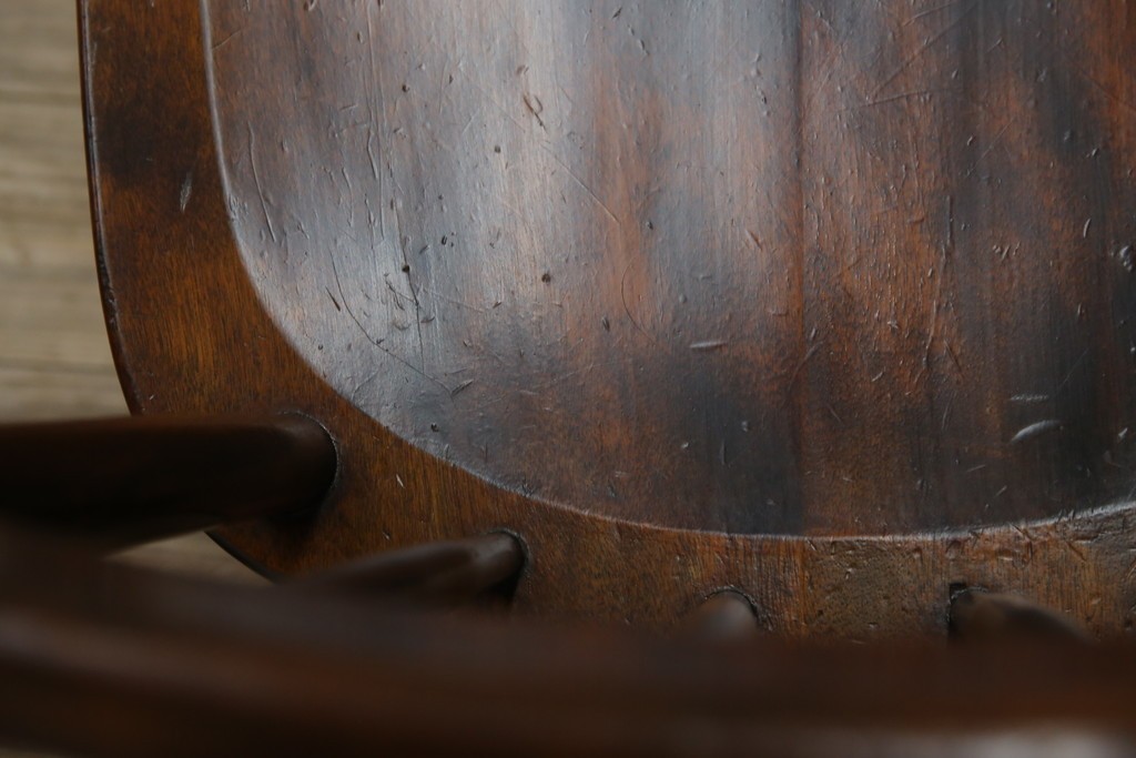 和製ビンテージ　松本民芸家具　#55型　レトロで温かみ漂うスピンドルチェア2脚セット　(R-068797)