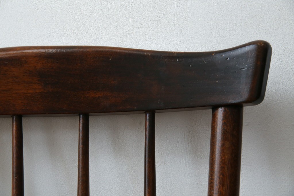 和製ビンテージ　松本民芸家具　#55型　レトロで温かみ漂うスピンドルチェア2脚セット　(R-068797)