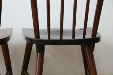 和製ビンテージ　松本民芸家具　#55型　レトロで温かみ漂うスピンドルチェア2脚セット　(R-068797)