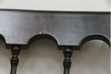 中古　松本民芸家具　#49型A　背もたれの美しいデザインが印象的なワイコムチェア(板座チェア、ダイニングチェア、椅子、イス)(定価約11万円)(R-068799)
