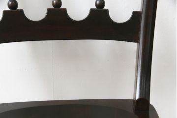 中古　松本民芸家具　#49型A　背もたれの美しいデザインが印象的なワイコムチェア(板座チェア、ダイニングチェア、椅子、イス)(定価約11万円)(R-068799)