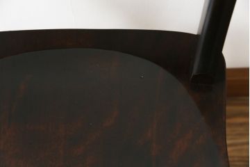 中古　松本民芸家具　#49型A　背もたれの美しいデザインが印象的なワイコムチェア(板座チェア、ダイニングチェア、椅子、イス)(定価約11万円)(R-068799)